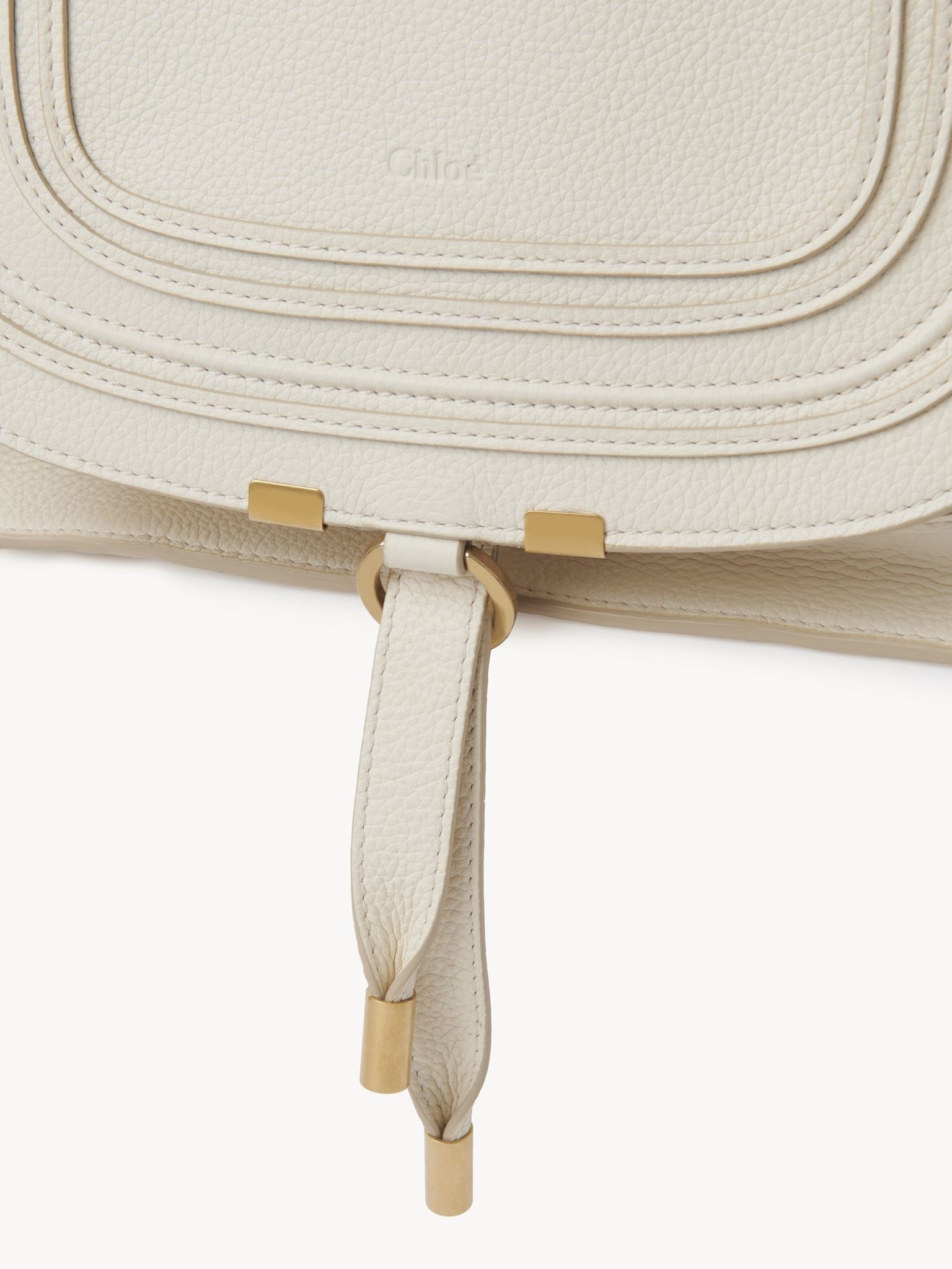 Sac double porté Marcie en cuir - Ivoire Brumeux