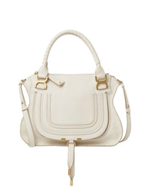 Sac double porté Marcie en cuir - Ivoire Brumeux