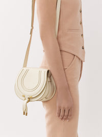 Petit sac porté épaule Marcie en cuir - Ivoire Brumeux