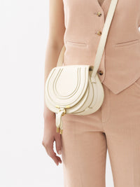 Petit sac porté épaule Marcie en cuir - Ivoire Brumeux