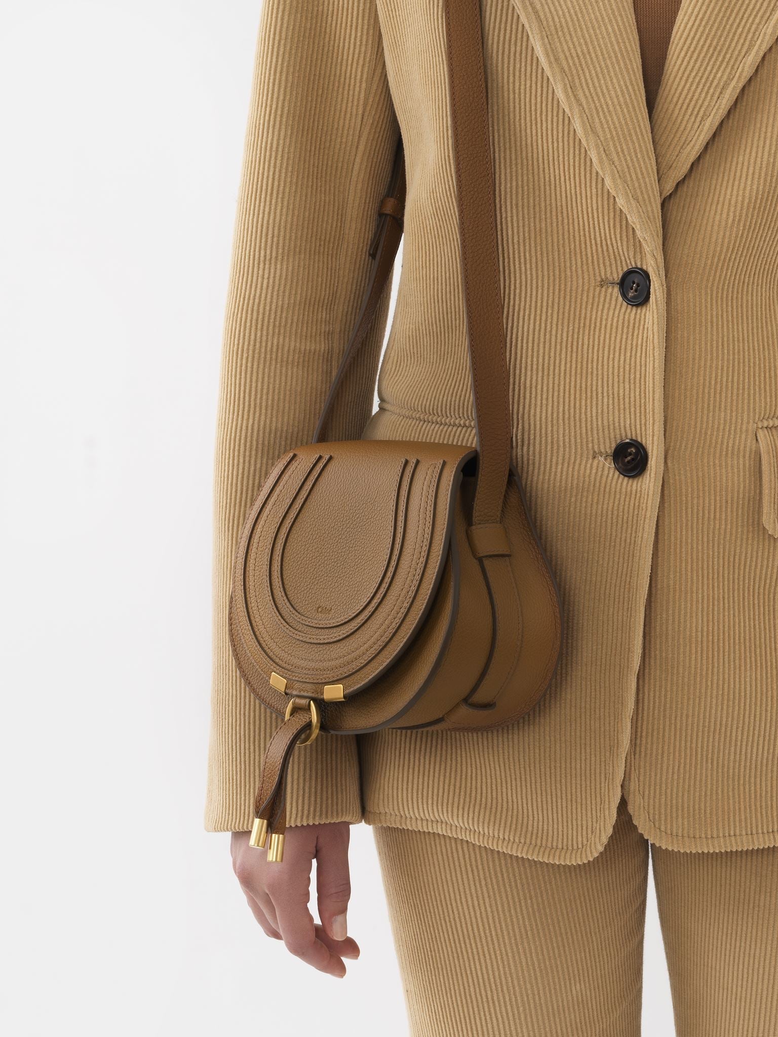 Petit sac porté épaule Marcie en cuir - Pottery Brown
