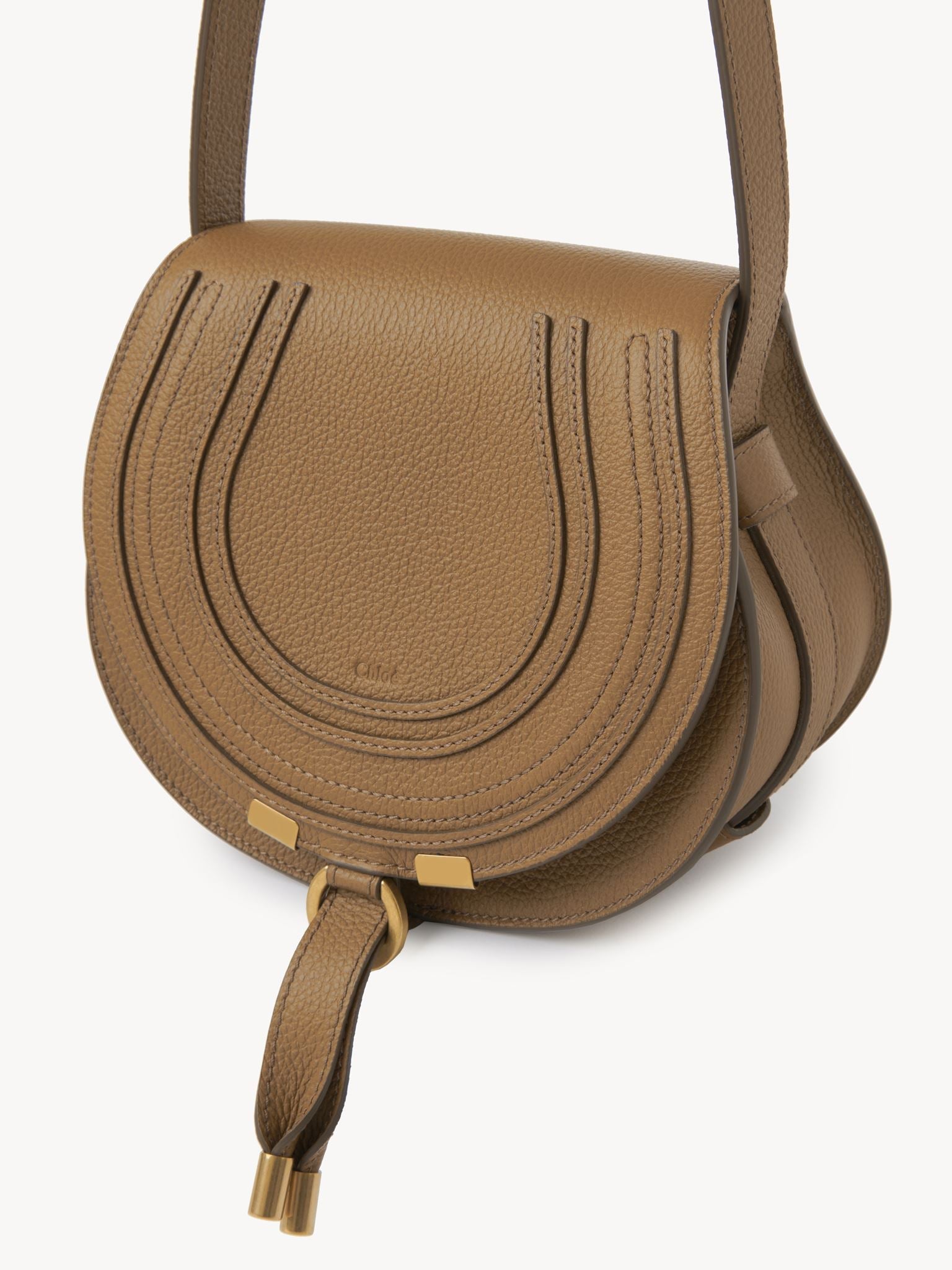 Petit sac porté épaule Marcie en cuir - Pottery Brown