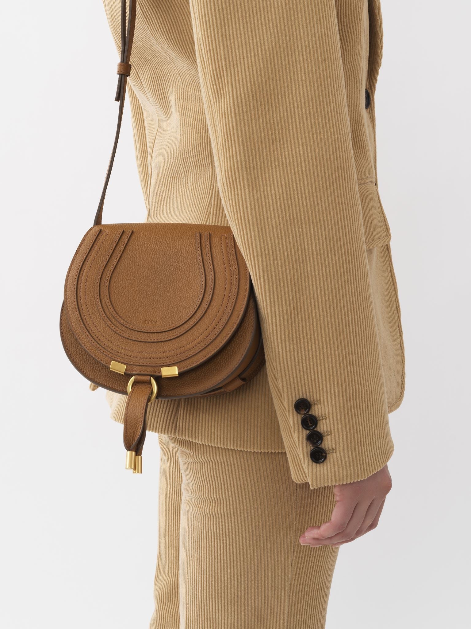 Petit sac porté épaule Marcie en cuir - Pottery Brown