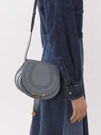 Petit sac porté épaule Marcie en cuir - Storm Blue