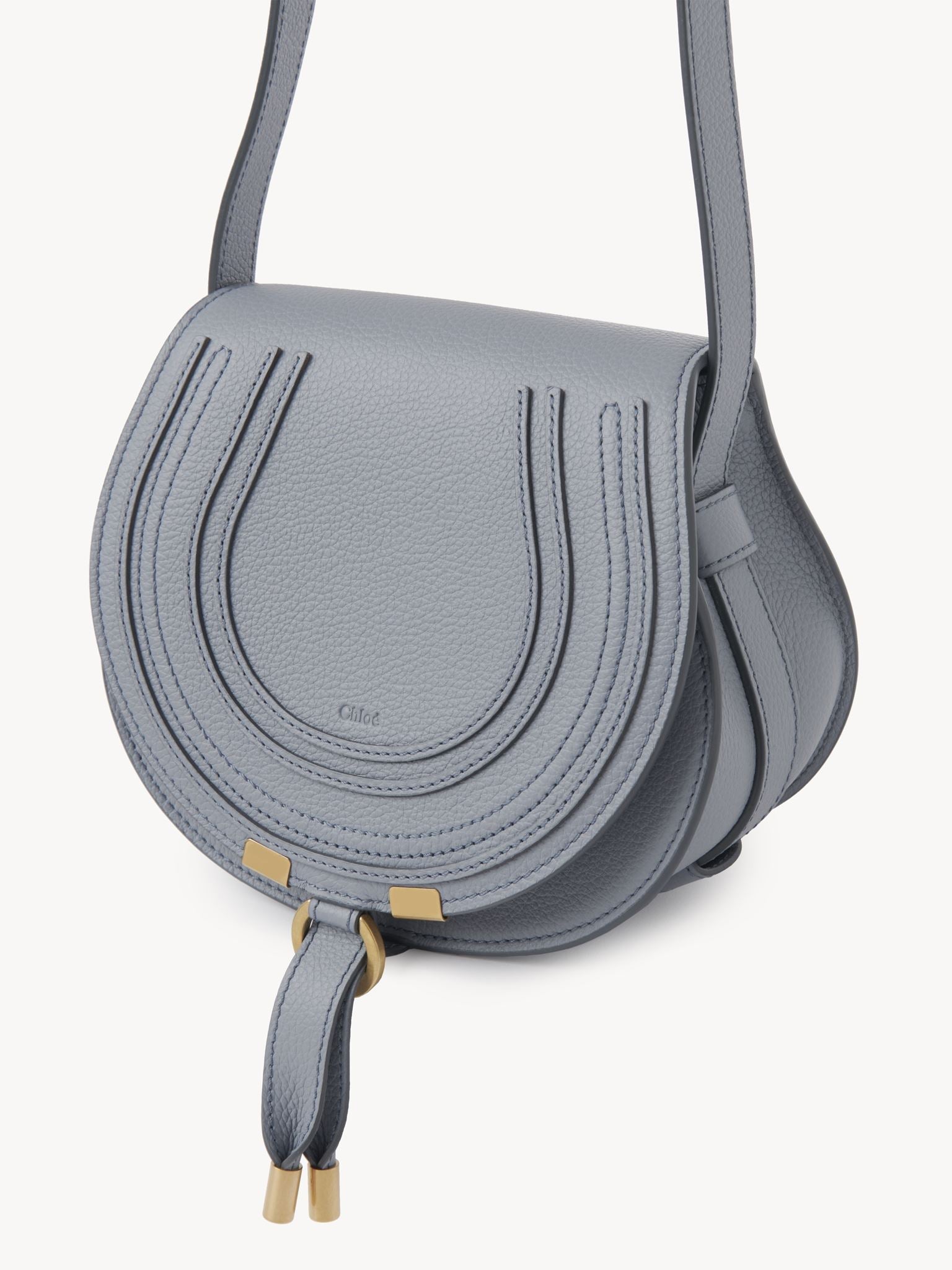 Petit sac porté épaule Marcie en cuir - Storm Blue