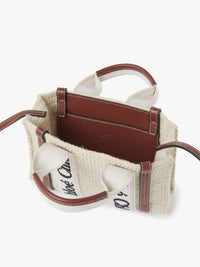 Mini sac cabas Woody à bandoulière - Brown & Beige