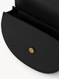 Mini sac demi-lune Marcie en cuir - Noir