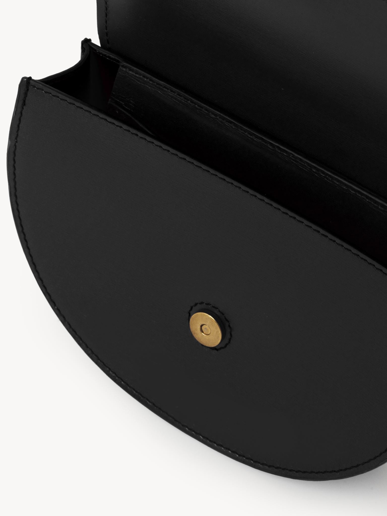 Mini sac demi-lune Marcie en cuir - Noir