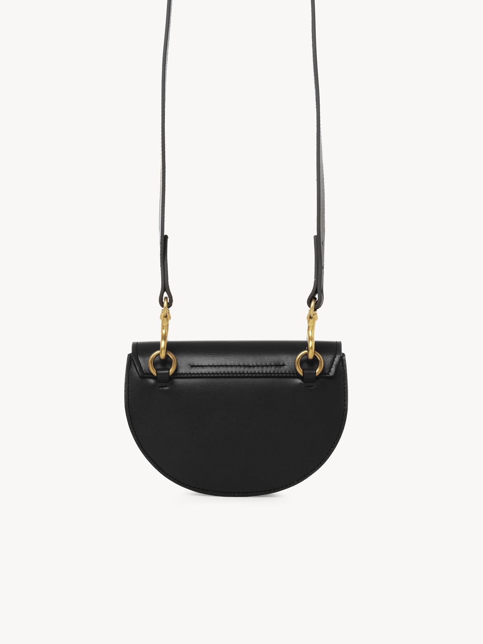 Mini sac demi-lune Marcie en cuir - Noir