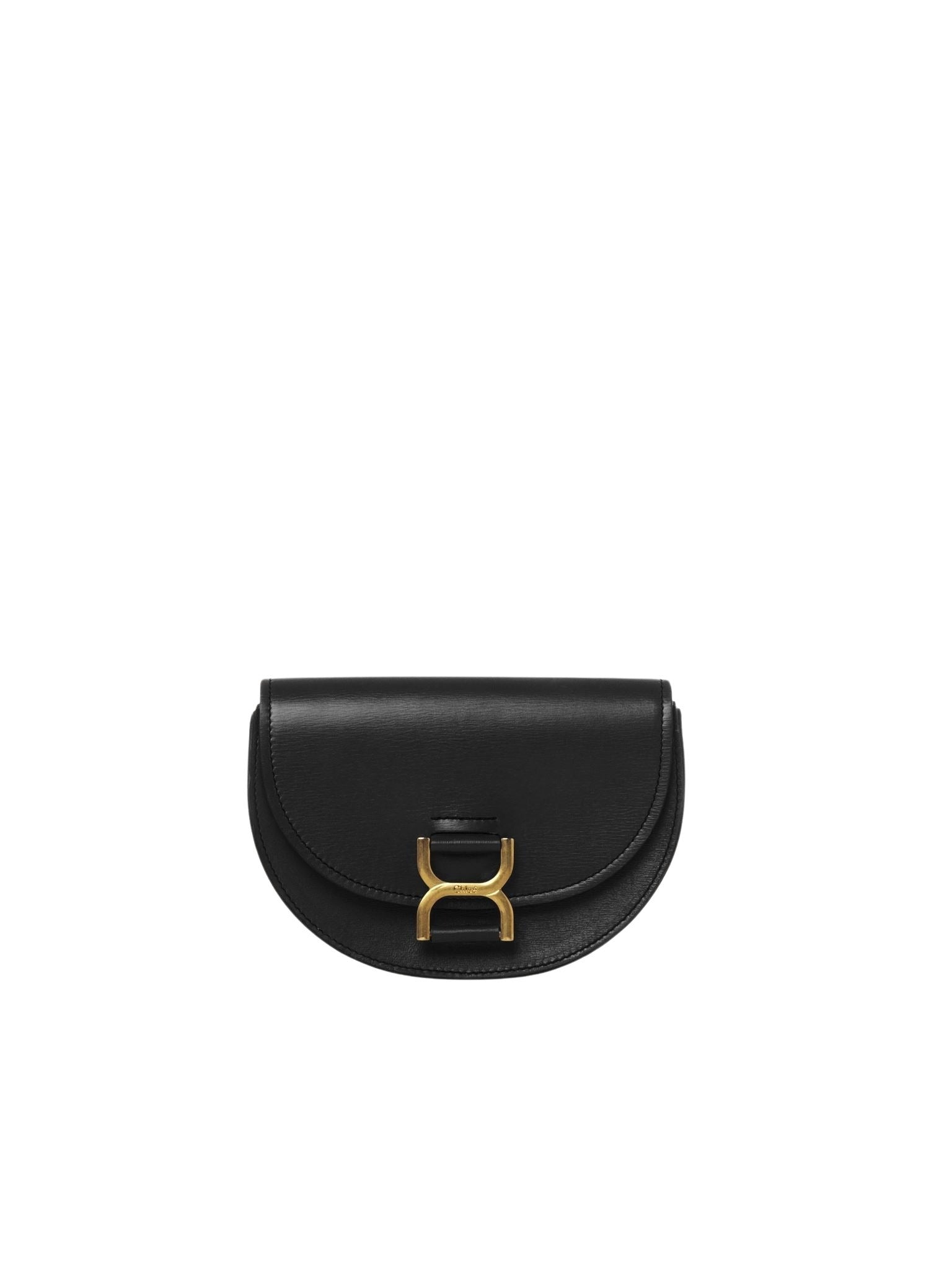 Mini sac demi-lune Marcie en cuir - Noir