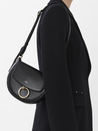 Petit sac porté épaule Arlène en cuir - Black