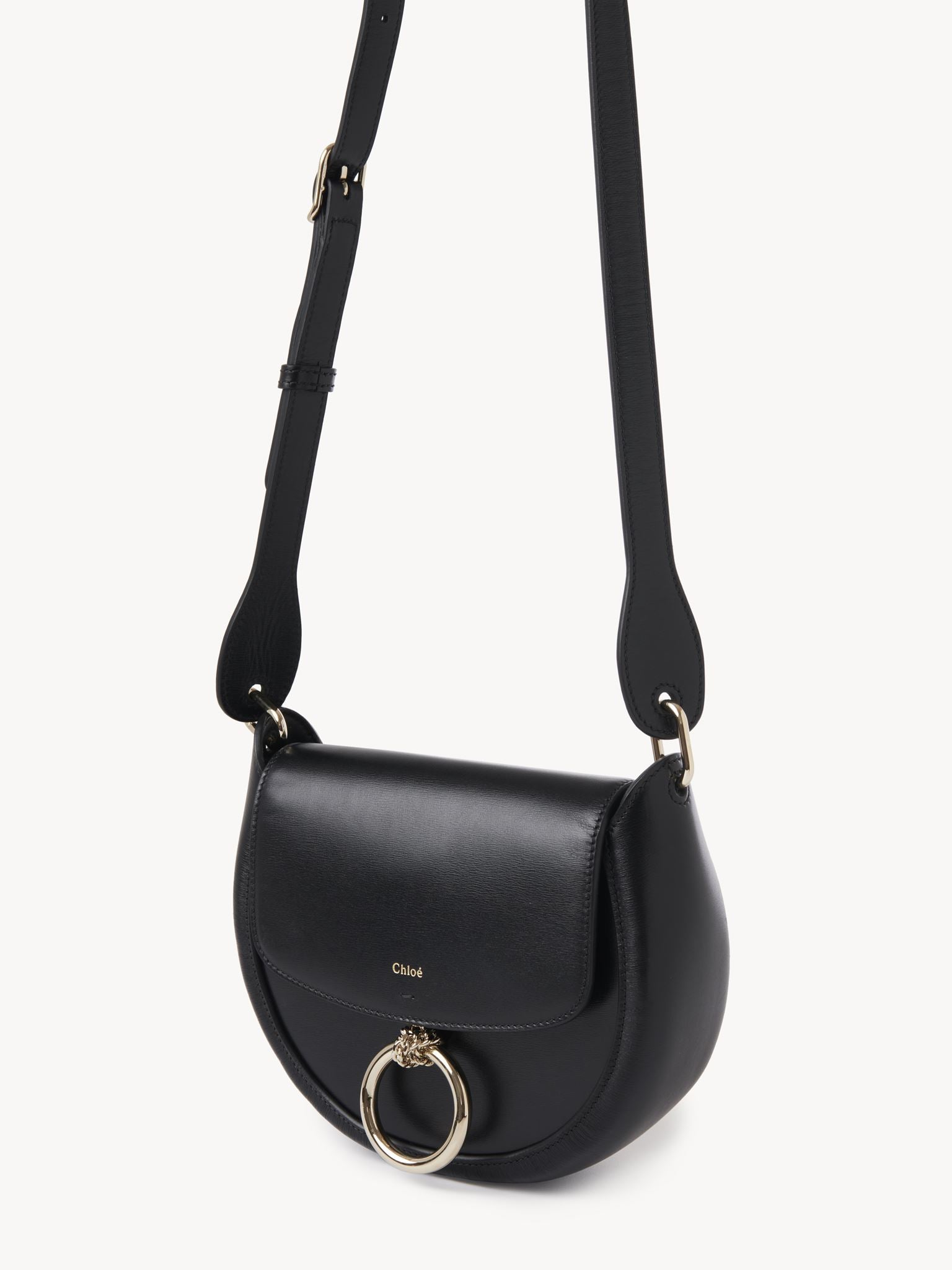 Petit sac porté épaule Arlène en cuir - Black