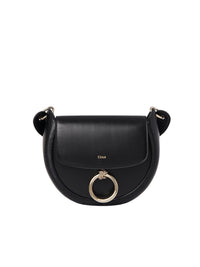 Petit sac porté épaule Arlène en cuir - Black