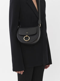 Petit sac porté épaule Arlène en cuir - Black