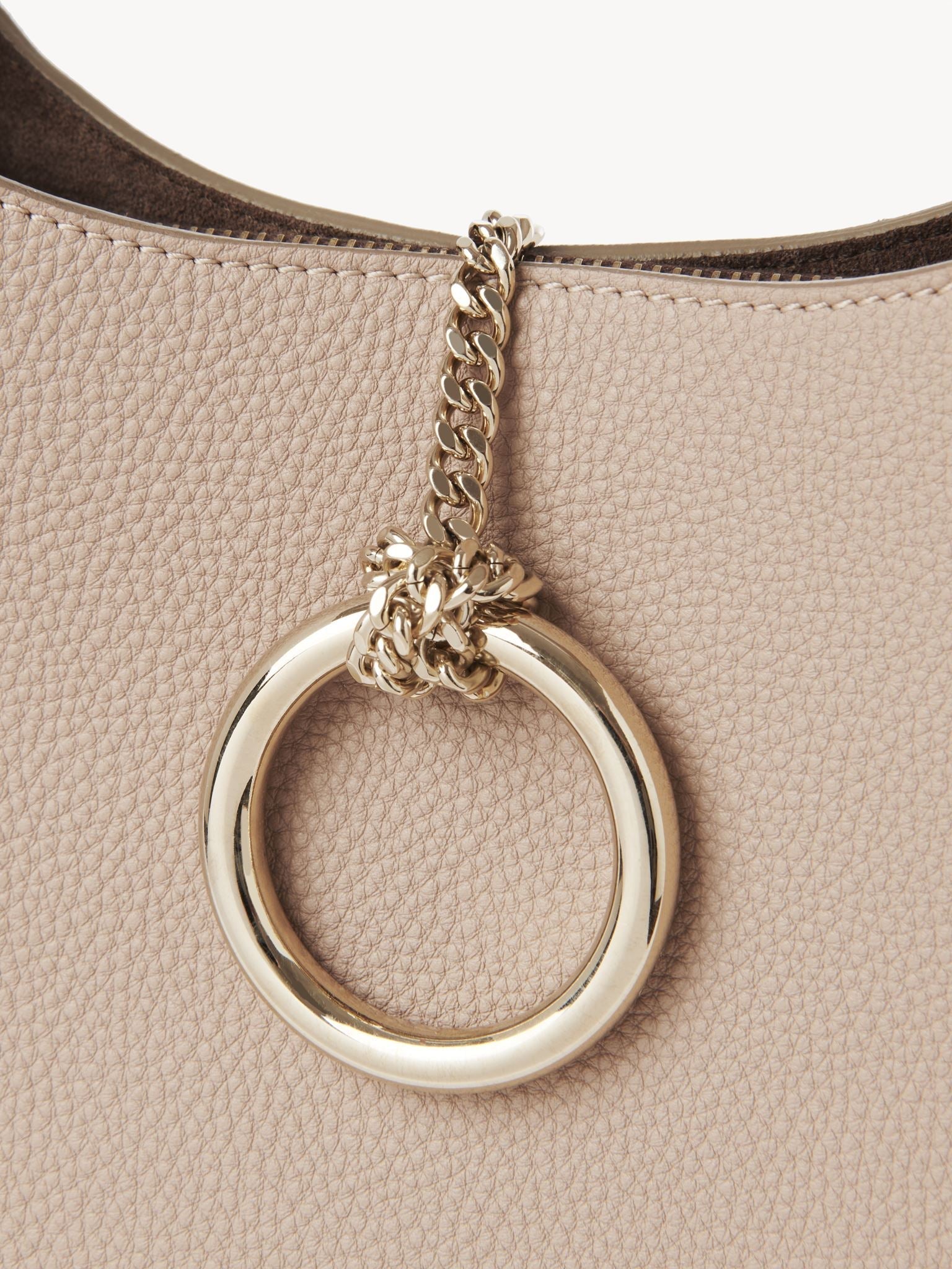 Petit sac hobo Arlène en cuir - Nomad Beige