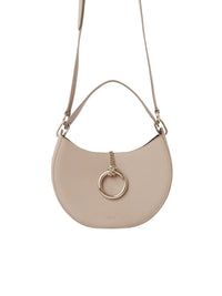 Petit sac hobo Arlène en cuir - Nomad Beige