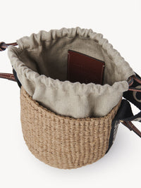 Petit sac panier à logo brodé Woody - Noir Beige