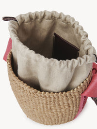 Petit sac panier à logo brodé Woody - Rose Rouge