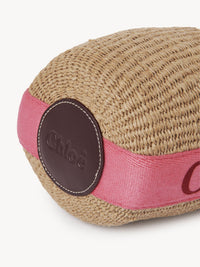 Petit sac panier à logo brodé Woody - Rose Rouge