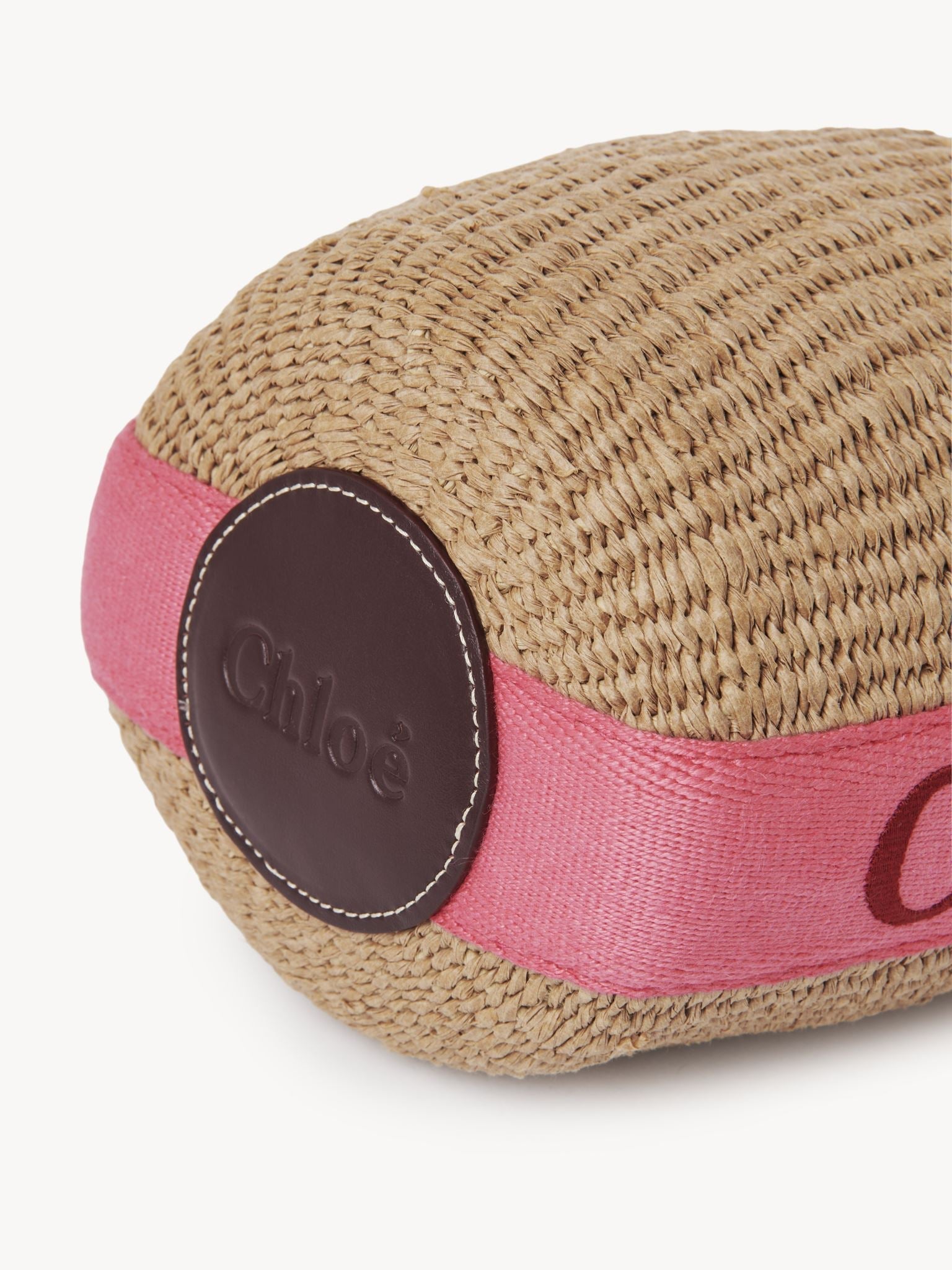 Petit sac panier à logo brodé Woody - Rose Rouge