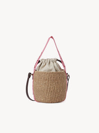 Petit sac panier à logo brodé Woody - Rose Rouge