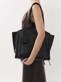 Sac cabas Mony en cuir - Black