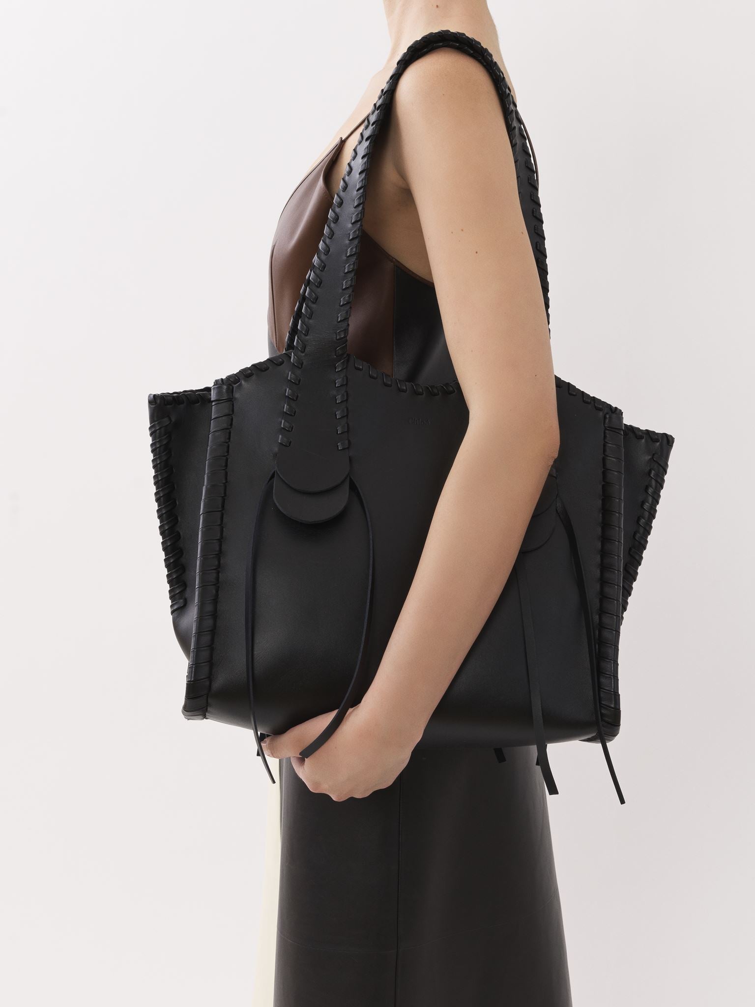 Sac cabas Mony en cuir - Black