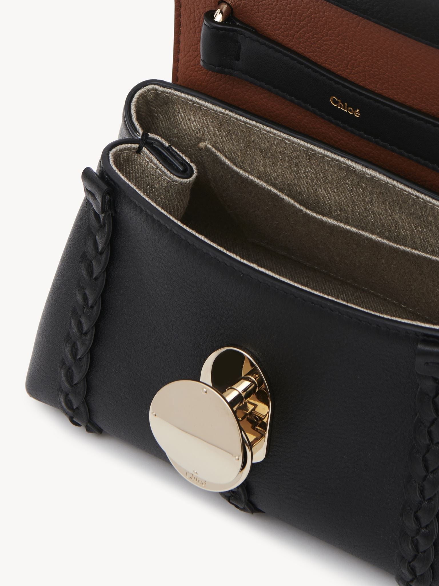 Mini sac souple porté épaule Penelope en cuir - Black