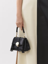 Mini sac souple porté épaule Penelope en cuir - Black