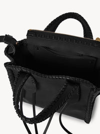 Petit sac cabas Mony en cuir - Noir