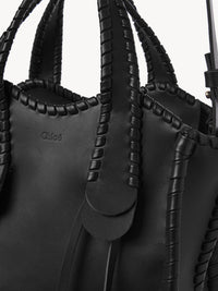 Petit sac cabas Mony en cuir - Noir