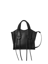 Petit sac cabas Mony en cuir - Noir
