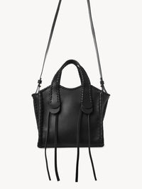 Petit sac cabas Mony en cuir - Noir