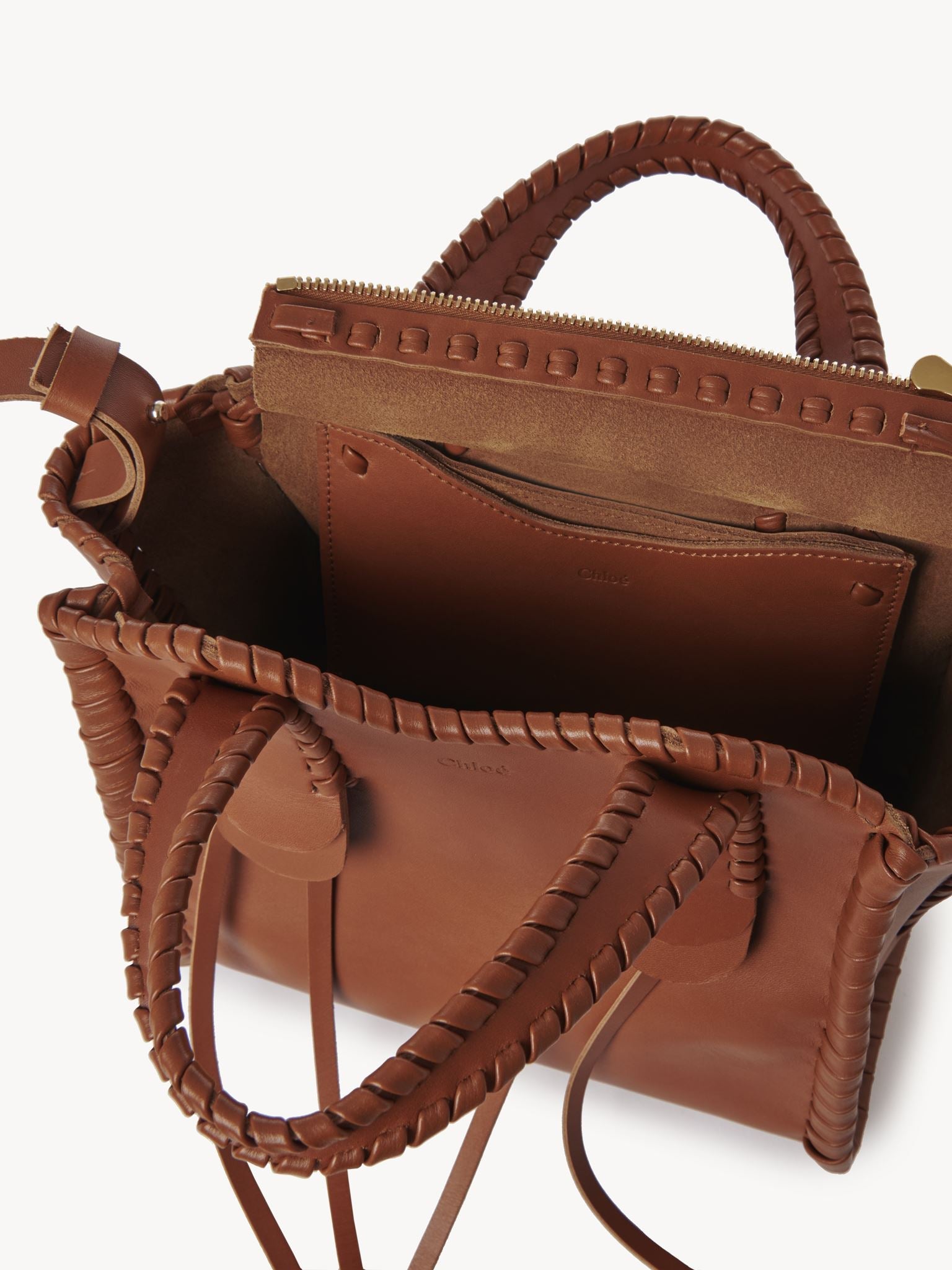 Petit sac cabas Mony en cuir - Caramel