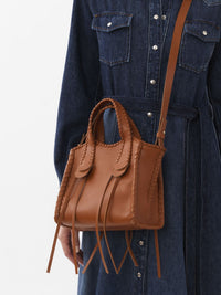 Petit sac cabas Mony en cuir - Caramel