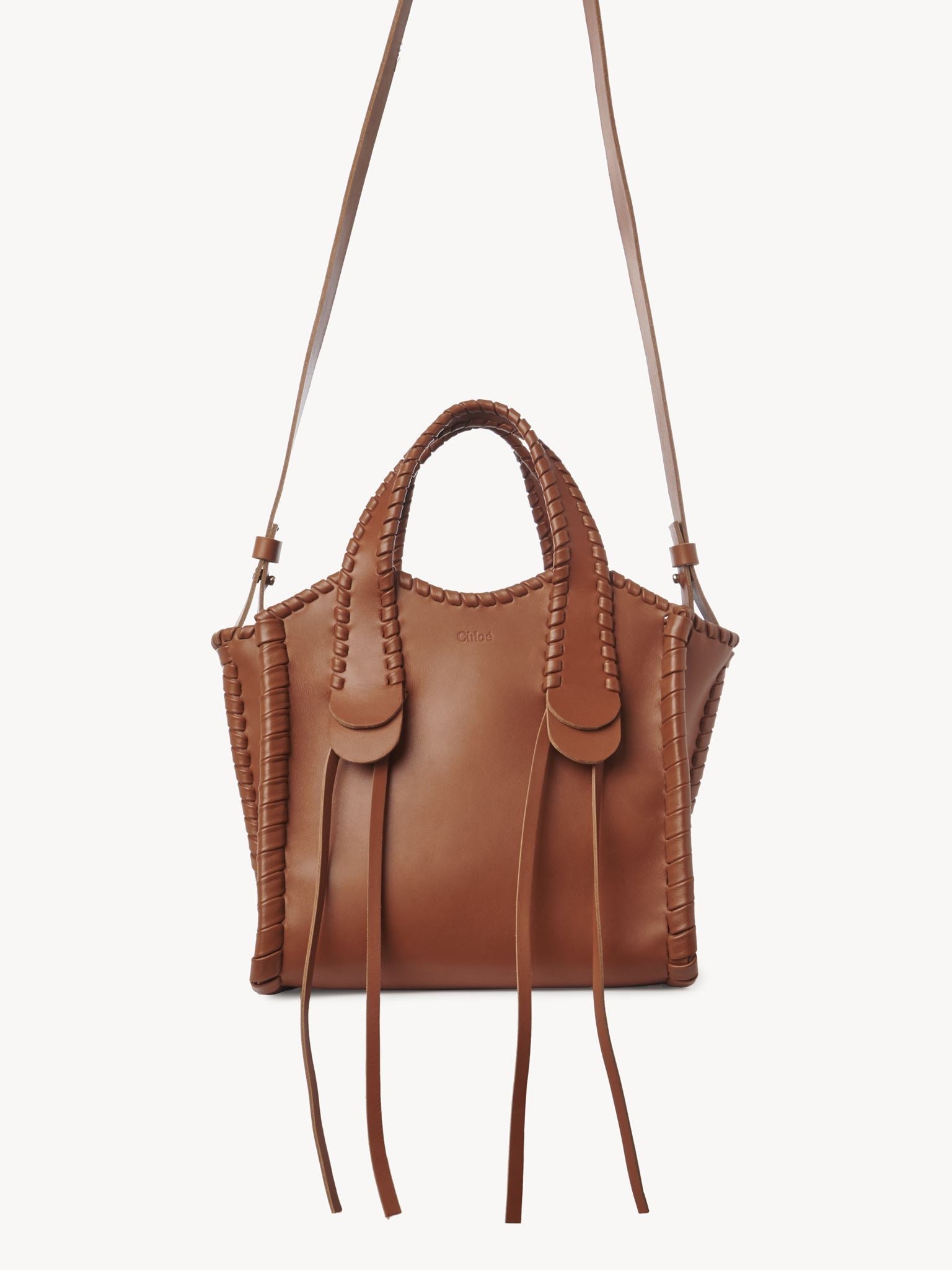 Petit sac cabas Mony en cuir - Caramel