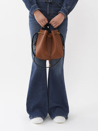 Sac seau Marcie en cuir - Bronzer