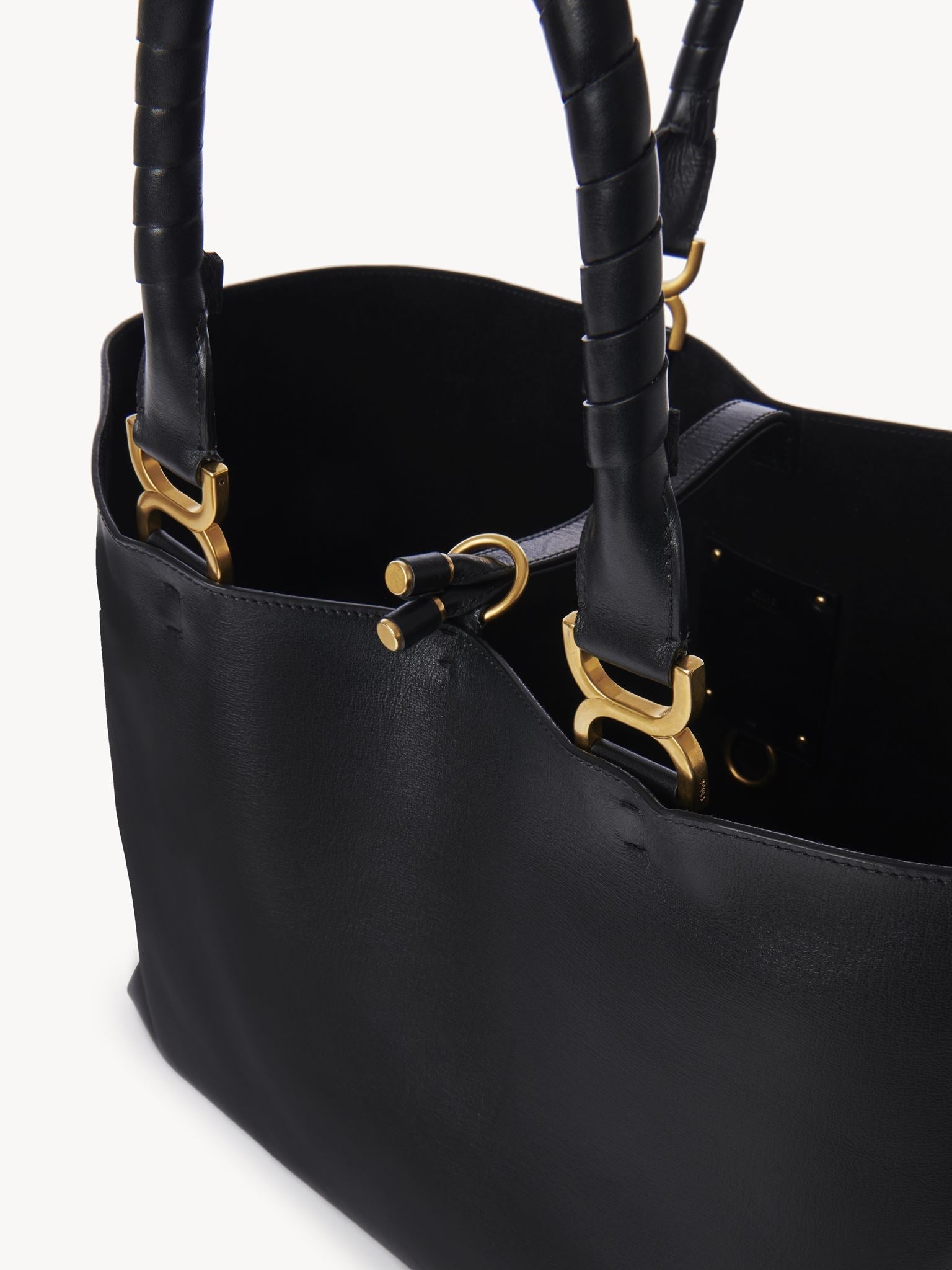 Sac cabas Marcie en cuir - Noir