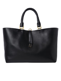 Sac cabas Marcie en cuir - Noir
