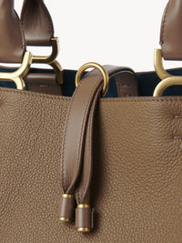 Petit sac cabas Marcie en cuir - Beige Désert