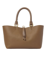 Petit sac cabas Marcie en cuir - Beige Désert