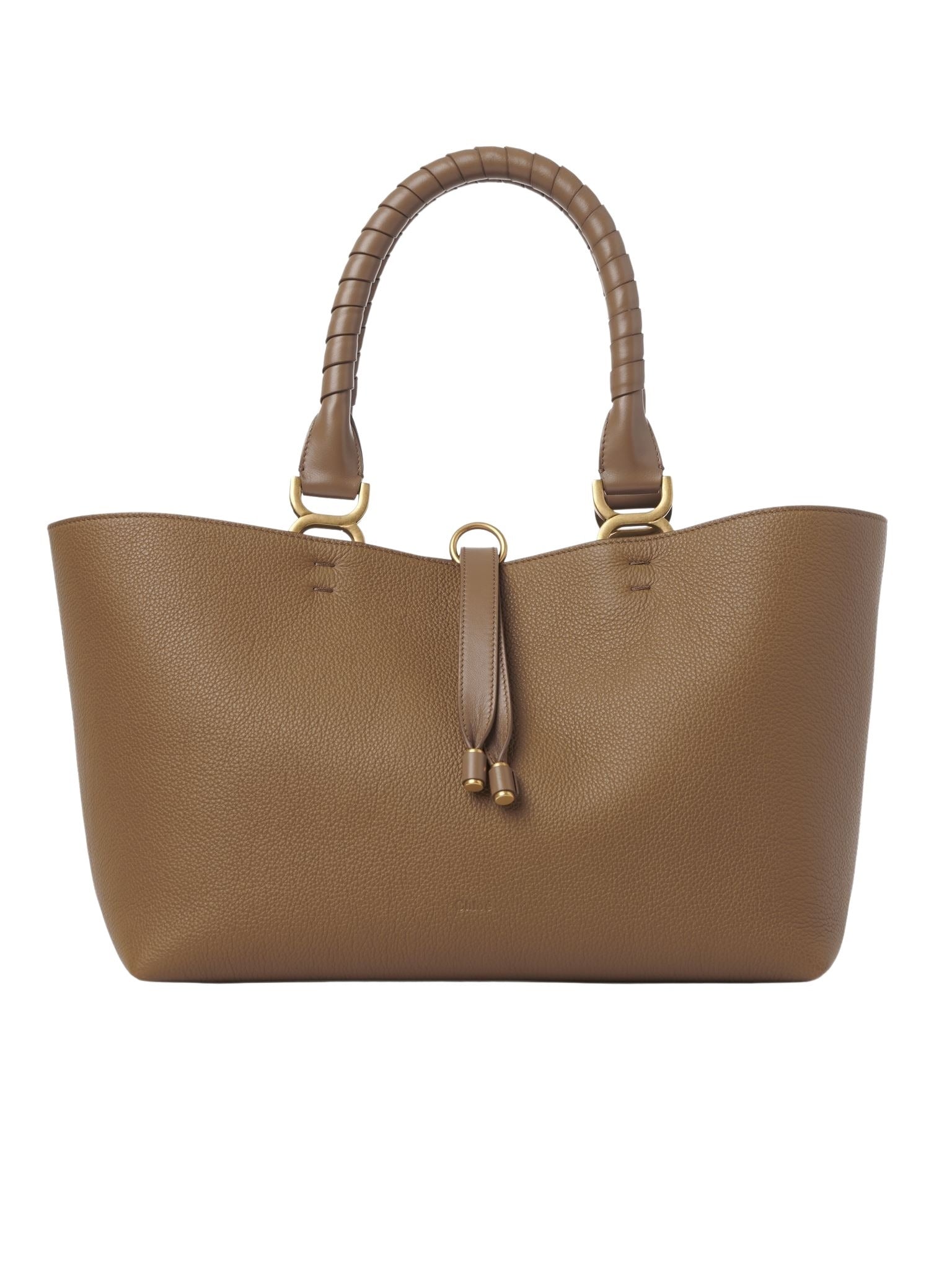 Petit sac cabas Marcie en cuir - Beige Désert
