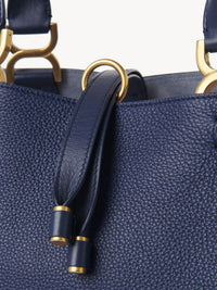 Petit sac cabas Marcie en cuir - Nuit Bleue