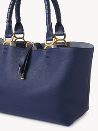 Petit sac cabas Marcie en cuir - Nuit Bleue