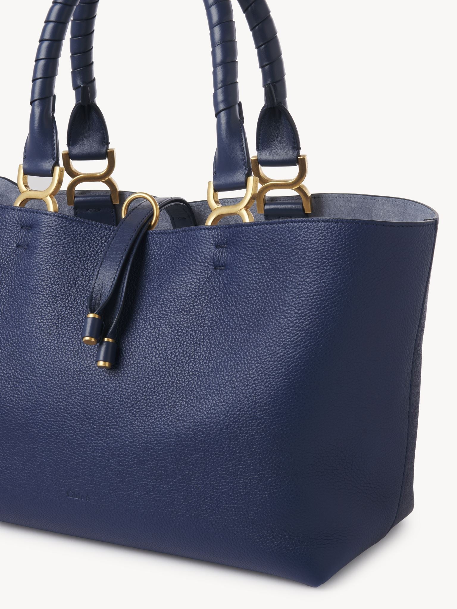 Petit sac cabas Marcie en cuir - Nuit Bleue