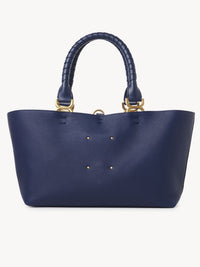 Petit sac cabas Marcie en cuir - Nuit Bleue