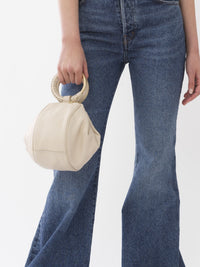 Sac Hana en cuir - Beige Ciment