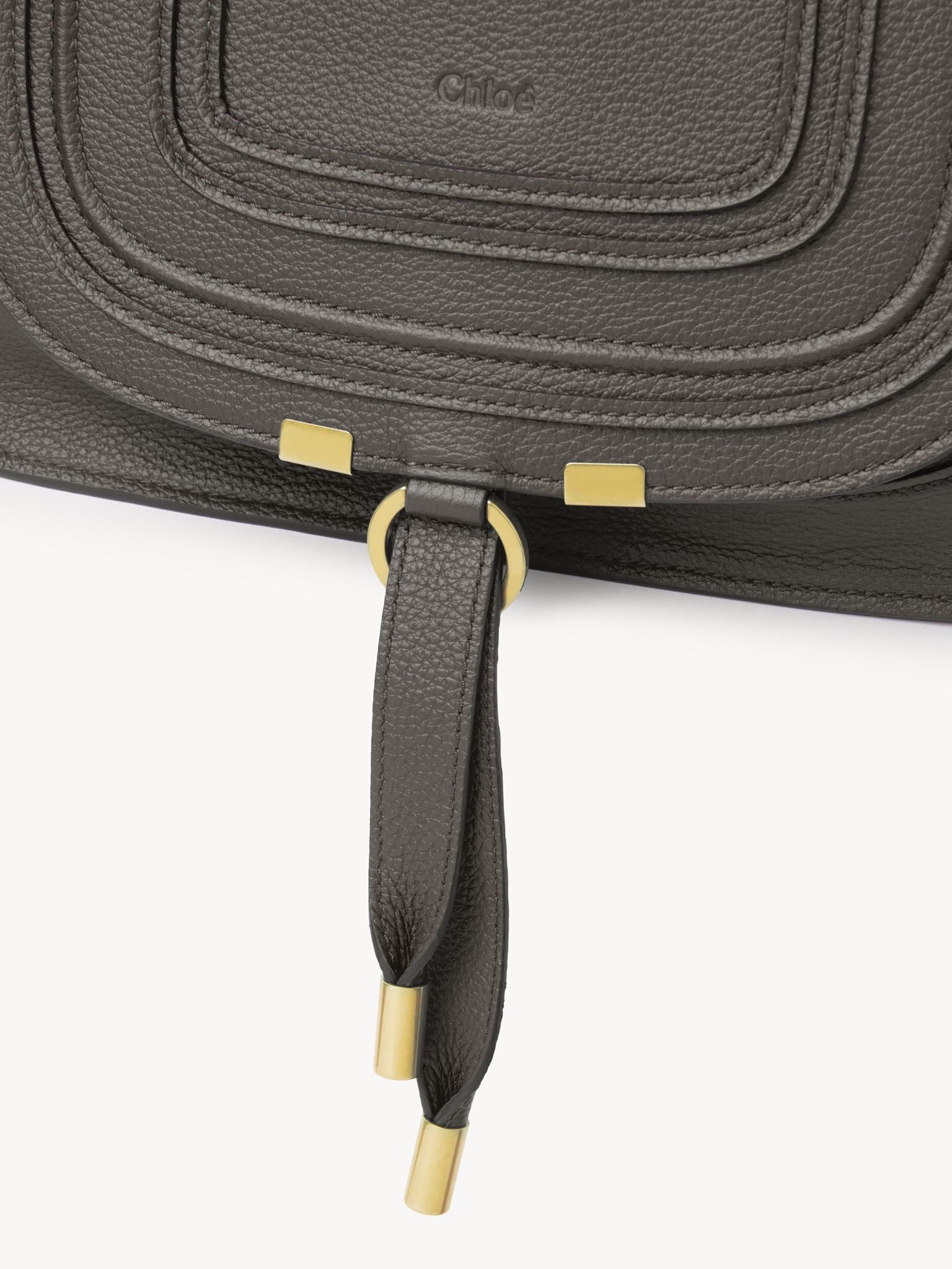Petit sac double porté Marcie en cuir - Elephant Grey