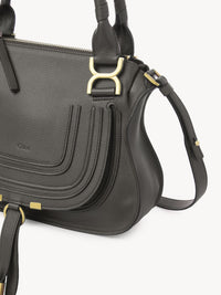 Petit sac double porté Marcie en cuir - Elephant Grey