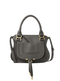 Petit sac double porté Marcie en cuir - Elephant Grey